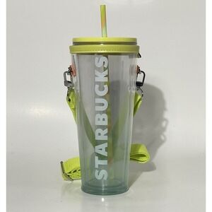 Starbucks Vibrant Yellow Venti Cold Cup & Carry Case Tumbler